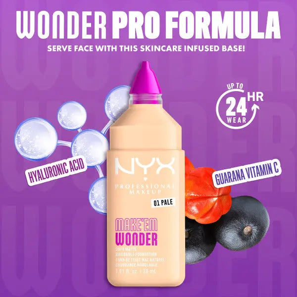 NYX Professional Makeup Make 'EM Wonder Foundation Neutral Tan, matte vloeibare foundation, foto 8 van 10