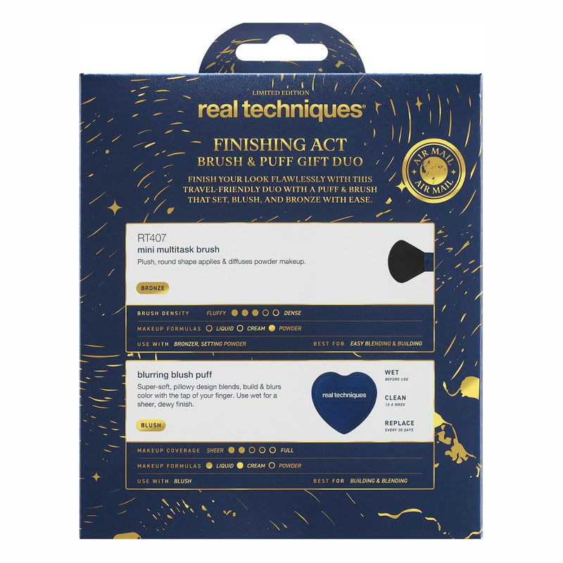 Real Techniques Finishing Act Sponge & Puff Set, kwast en spons voor make-up