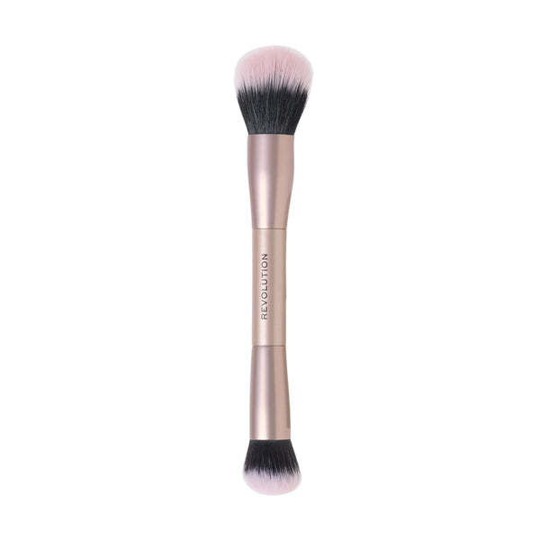 Revolution Cheek Chisel Blush & Bronze Duo Brush, make-up kwast met twee kanten voor blush en bronzer
