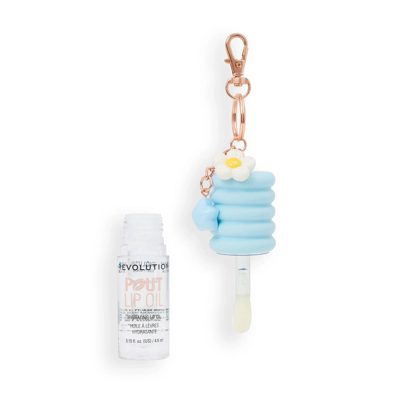 Revolution Pout Lip Oil Lychee Clear With Blue Charm