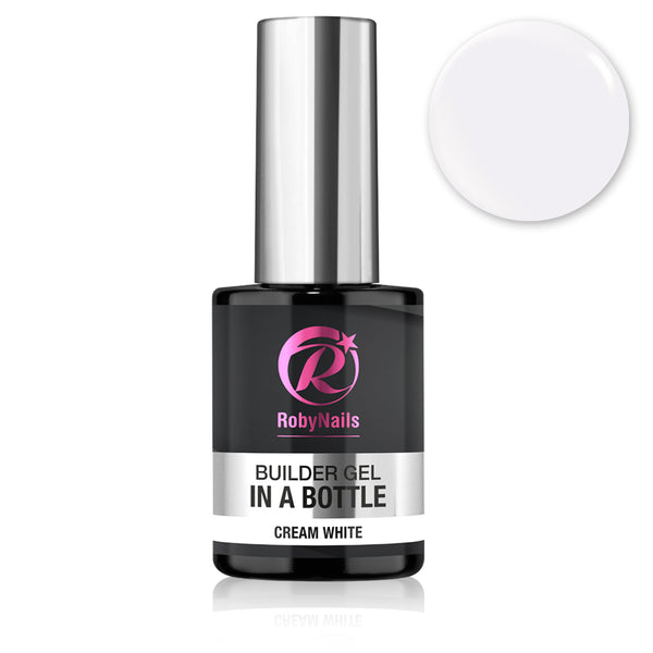 RobyNails Builder Gel Cream White, off-white builder gel in flesje met kwastje
