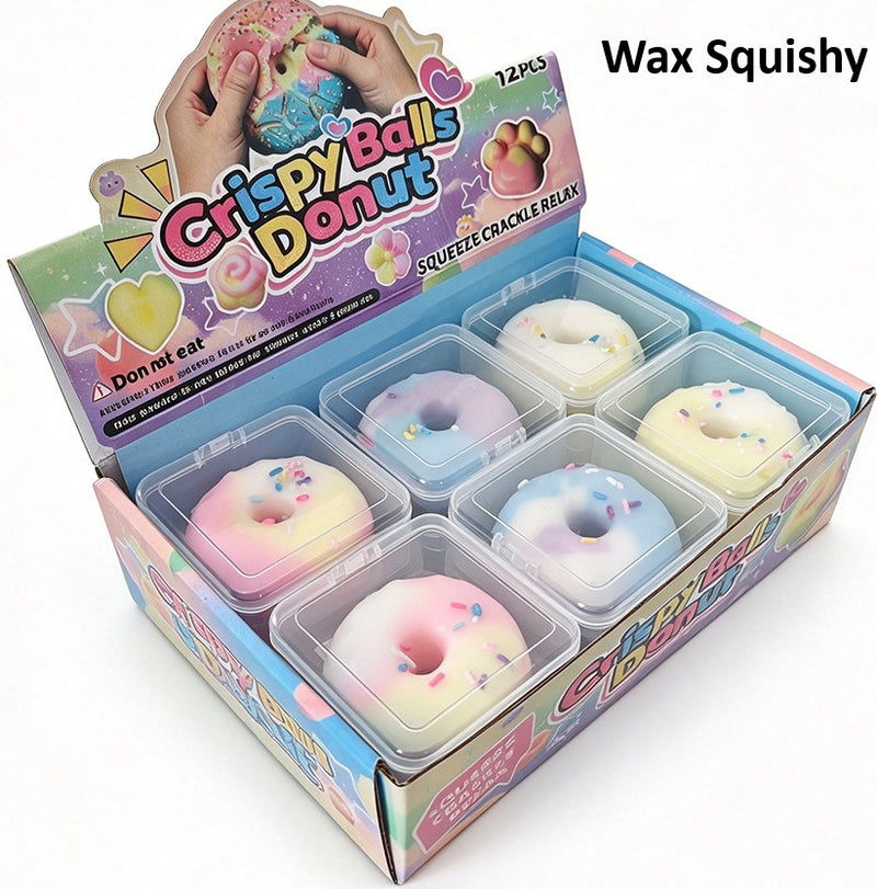 Mystery Pastel Wax Cracking Donut Squishy, donutvormige squishy onder de waslaag
