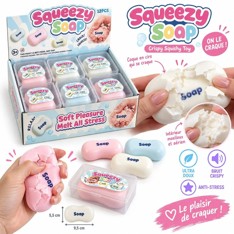 Wax Cracking Mystery Soap Squishy, zeepblok met een waslaag die kraakt