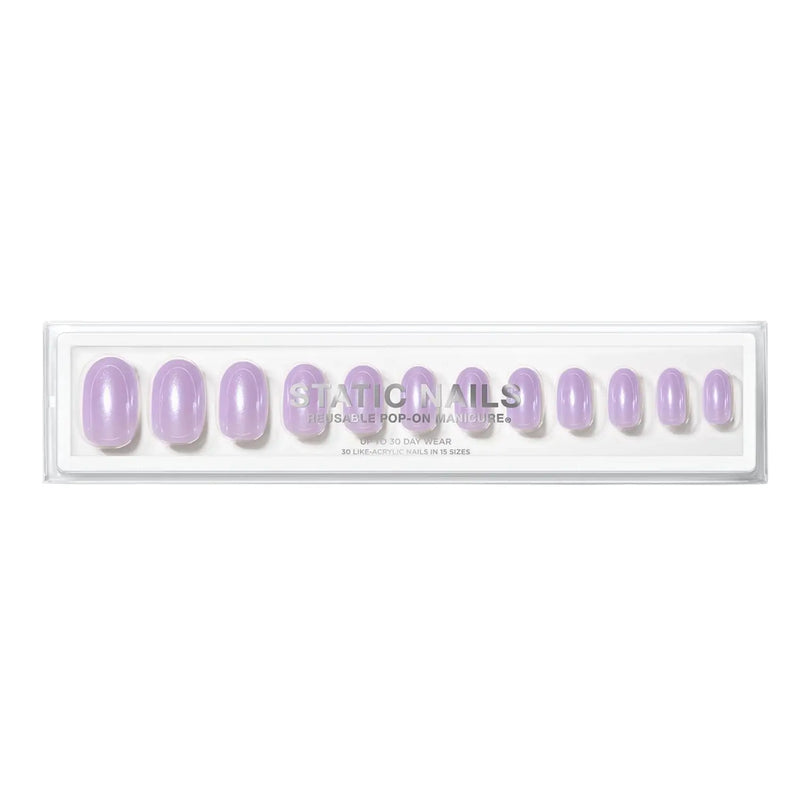 Static Nails Reusable Pop-On Manicure Glazed Lavender Round