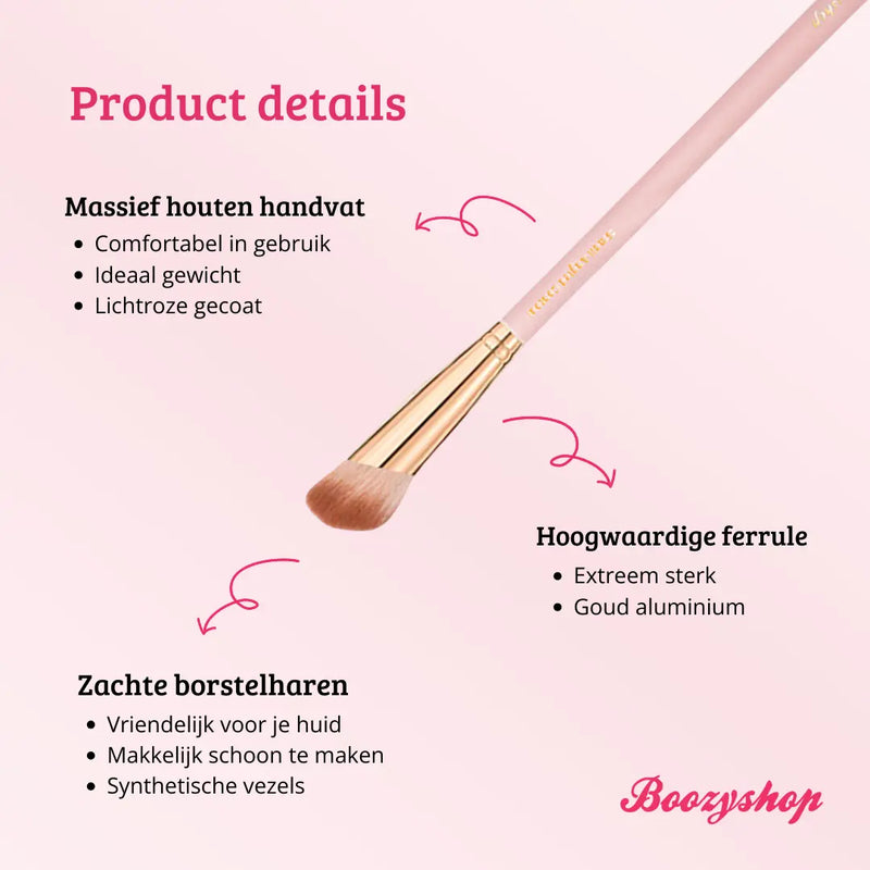 Boozyshop Soft Pink & Gold Small Angled Contour Brush