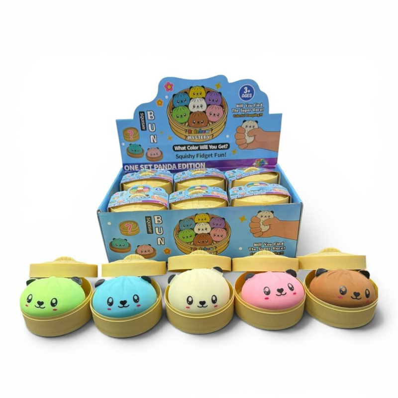 Mystery Dumpling Squishy Panda Edition, losse dumpling squishies met pandagezichtje