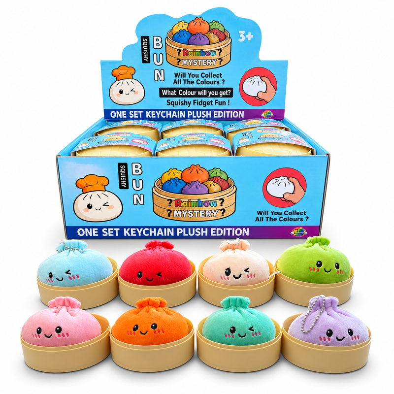 Displaydoos vol Mystery Dumpling Squishy Plush in verschillende kleuren