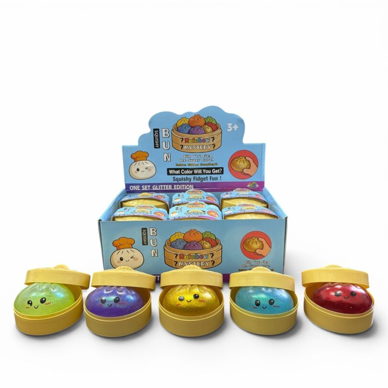 Mystery Glitter Dumpling Squishy, losse dumpling squishies met glittervulling