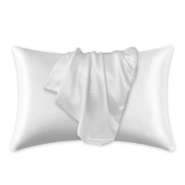 African Fabs Silky Satin Pillowcase White