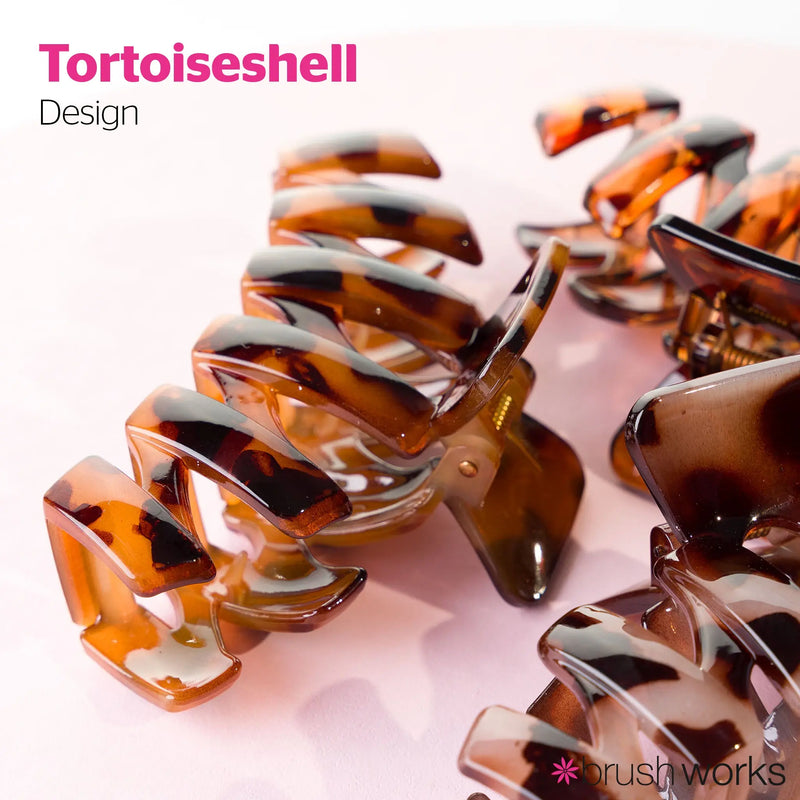 Brushworks Tortoiseshell Claw Clips 3 Pack