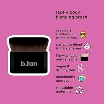 B.tan Blending Brush, kwast voor het aanbrengen van zelfbruiner op gezicht en lichaam.