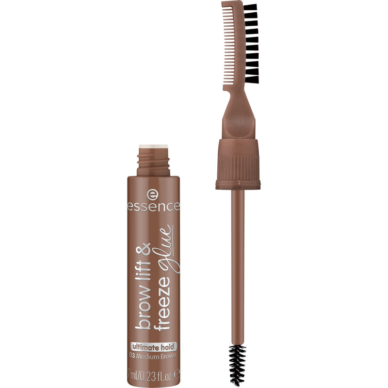 Essence Brow Lift & Freeze Glue 03 Medium Brown, 3-in-1 wenkbrauwlijm