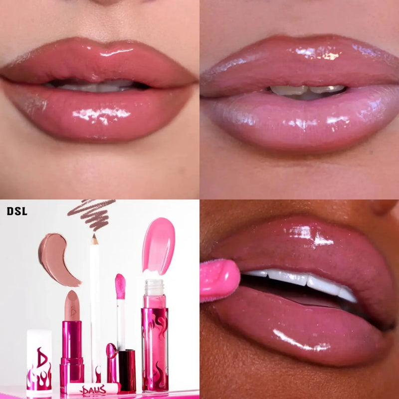 Glamlite x Daus DSL Lip Kit, complete set met lipliner, lipstick en lipgloss