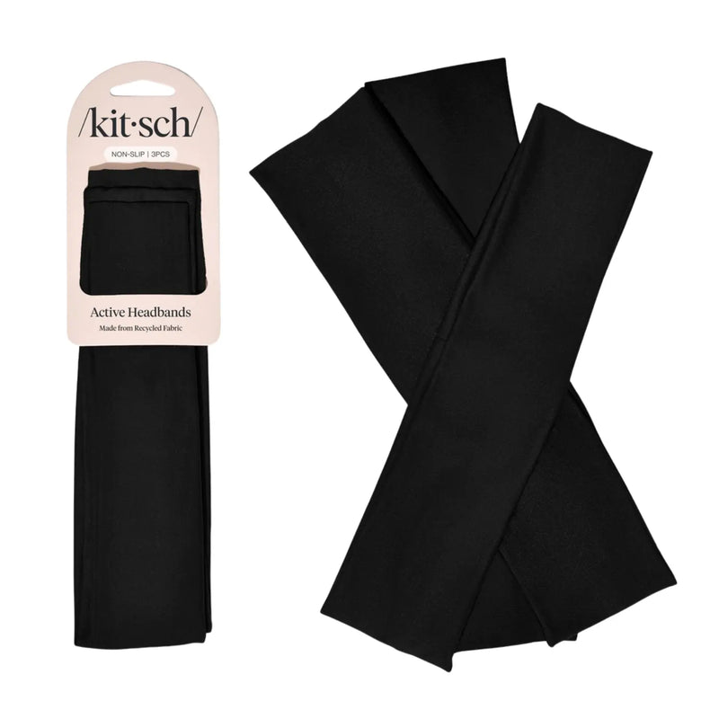 Kitsch Active Headbands 3pc Set Black