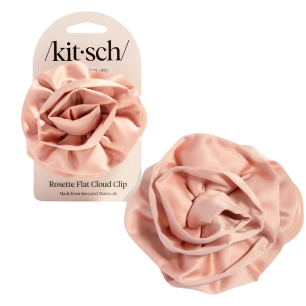 Kitsch Satin Rosette Flat Cloud Clip Terracotta