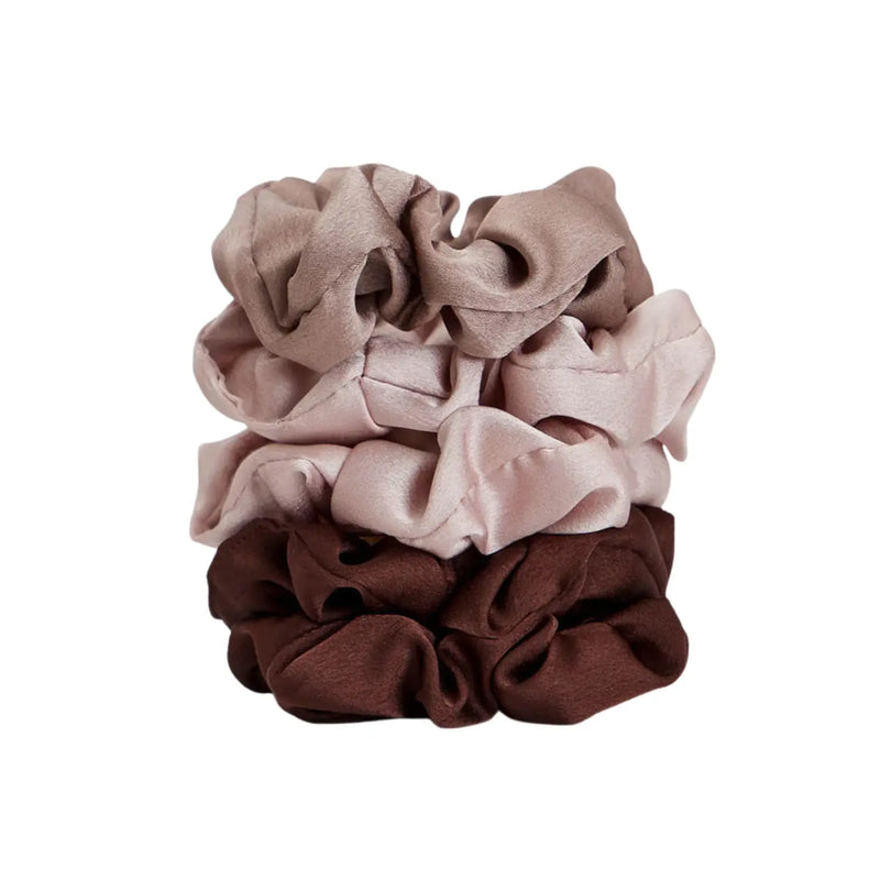 Kitsch Satin Sleep Scrunchies 5pc Set Cameo
