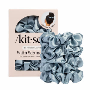 Satin Sleep Scrunchies 5pc Set Haze Blue