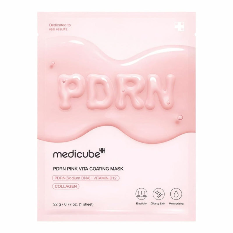 Medicube Pdrn Pink Vita Coating Mask, sheetmasker voor een stralende huid