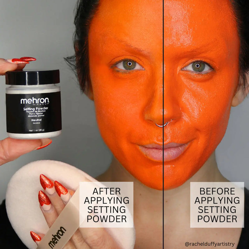 Mehron Makeup Colorset Setting Powder Translucent 28 gr., transparante setting powder, foto 2 van 5