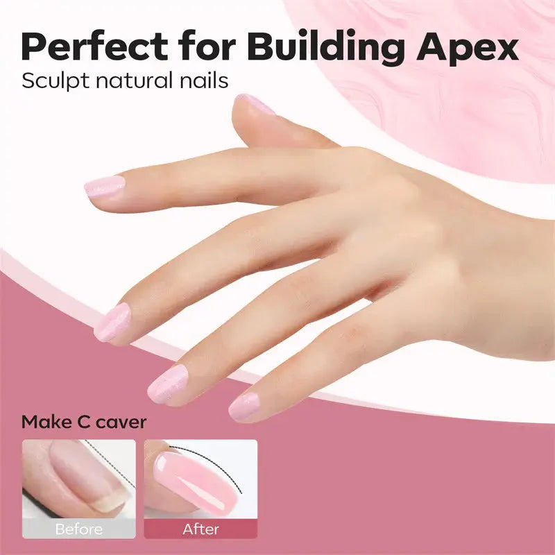 Modelones 8-in-1 Builder Nail Gel Nude Pink Glitter