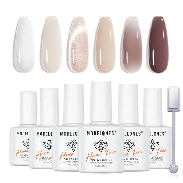 Modelones Gel Nail Polish Set Coffee and Cream