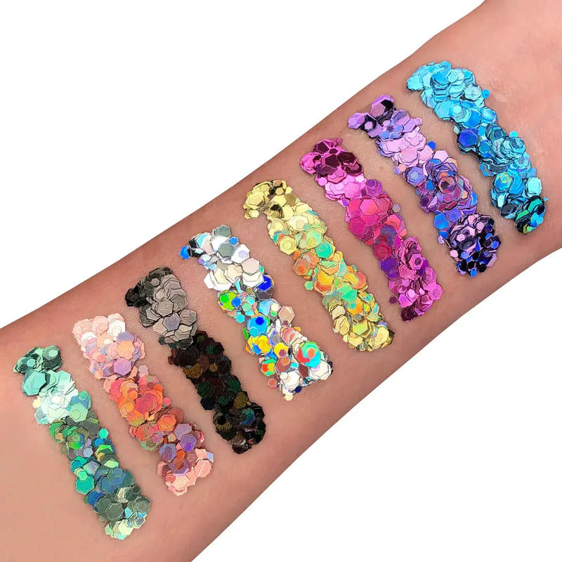 Moon Creations Holographic Chunky Glitter Gel Silver