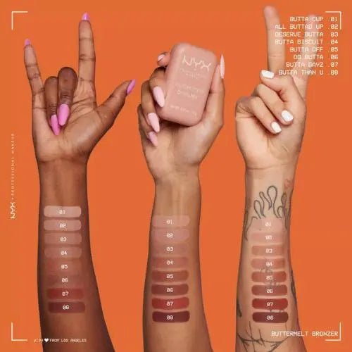 NYX Professional Makeup Buttermelt Bronzer Do Butta, een boterzachte bronzer voor een gebronsde look.