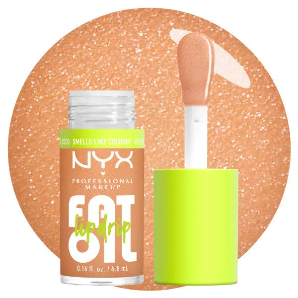 NYX Professional Makeup Fat Oil Coconut Cutie Lip Drip, hydraterende lipolie met glanzende finish