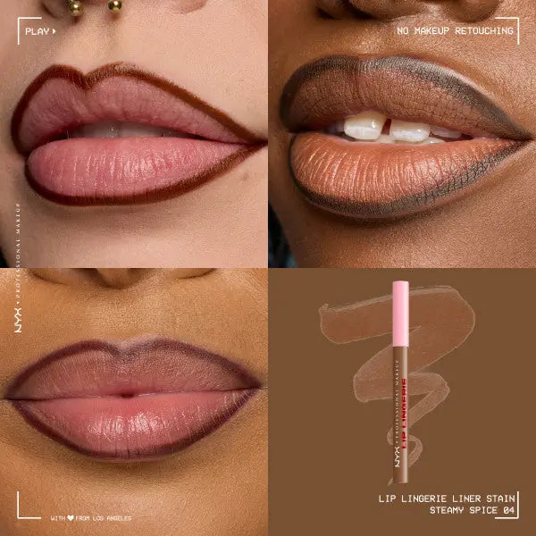 NYX Professional Makeup Lip Lingerie Lip Liner Stain Steamy Spice