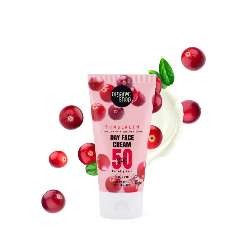 Organic Shop Sunscreen SPF 50 Day Face Cream Oily Skin