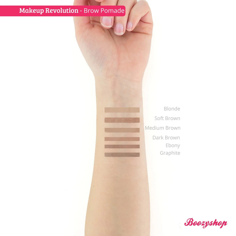 Revolution Brow Pomade Soft Brown, long lasting wenkbrauwpomade met dual ended kwast