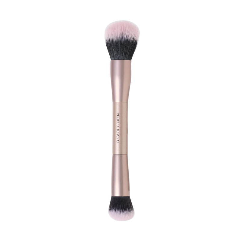 Revolution Cheek Chisel Blush & Bronze Duo Brush, make-up kwast met twee kanten voor blush en bronzer