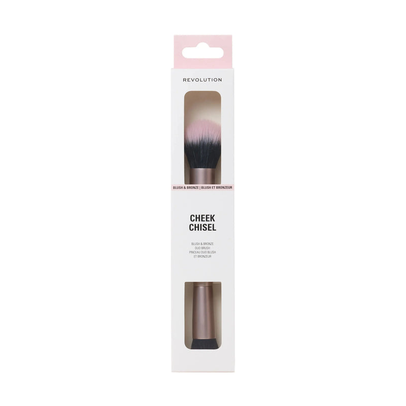 Revolution Cheek Chisel Blush & Bronze Duo Brush, make-up kwast met twee kanten voor blush en bronzer