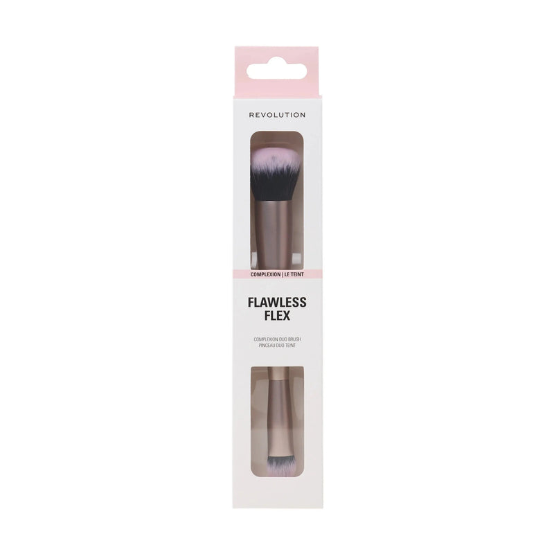 Revolution Flawless Flex Duo Brush, dubbelzijdige make-up kwast voor foundation en concealer.