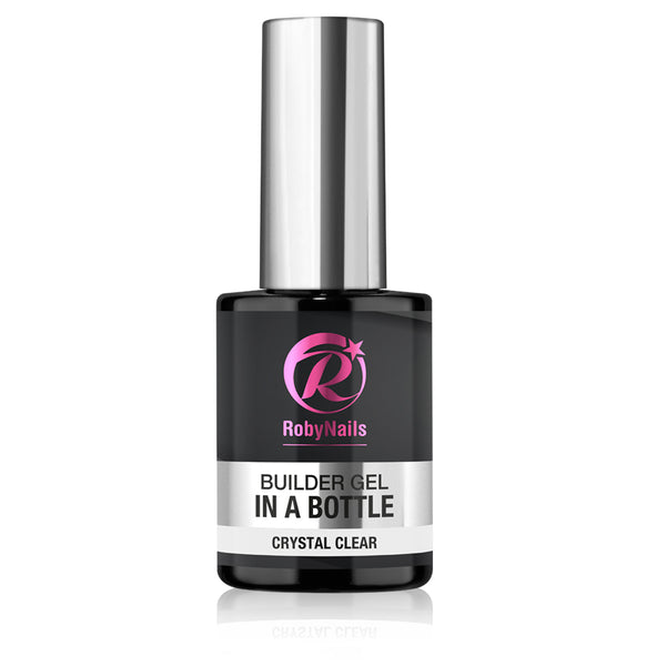 RobyNails Builder Gel Crystal Clear, transparante builder gel in flesje met kwastje