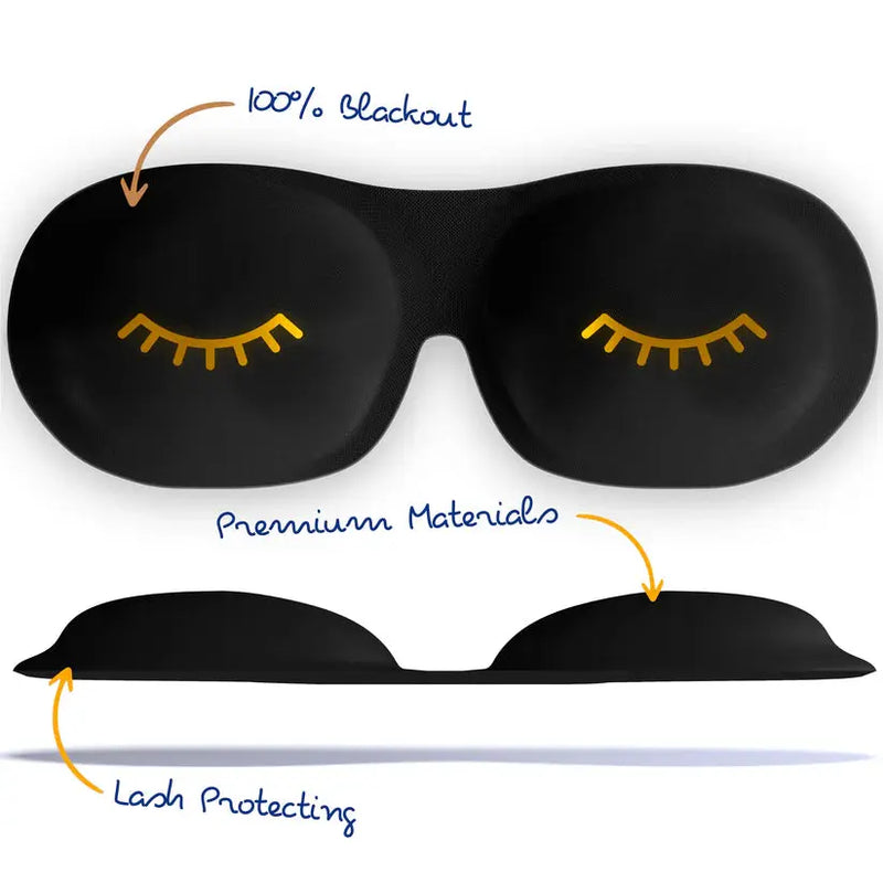 Smug Contoured 3D Blackout Sleep Mask Wink Black