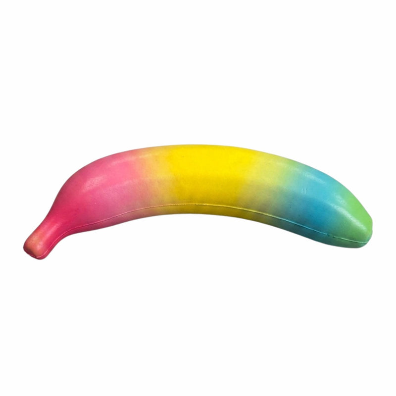 Colourful Banana Squishy PU van Boozyshop, extra lange veelkleurige banaan squishy