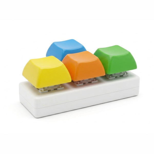 Fidget Keyboard ASMR van Boozyshop, compact toetsenbordje met vier mechanische toetsen