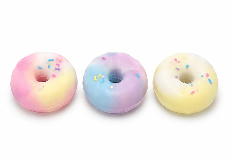 Mystery Pastel Wax Cracking Donut Squishy, donut met pastelkleurige waslaag