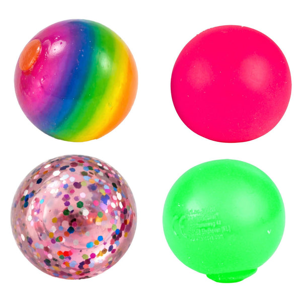 Squishdough Neon Glitter Stress Ball 4 Pack van Boozyshop, vier stressballen in neonkleuren