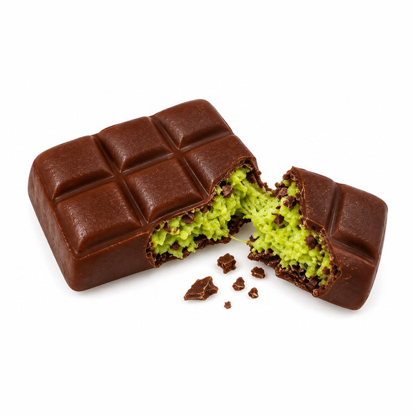 Wax Cracking Dubai Chocolate Squishy, squishy in de vorm van een Dubai chocoladereep