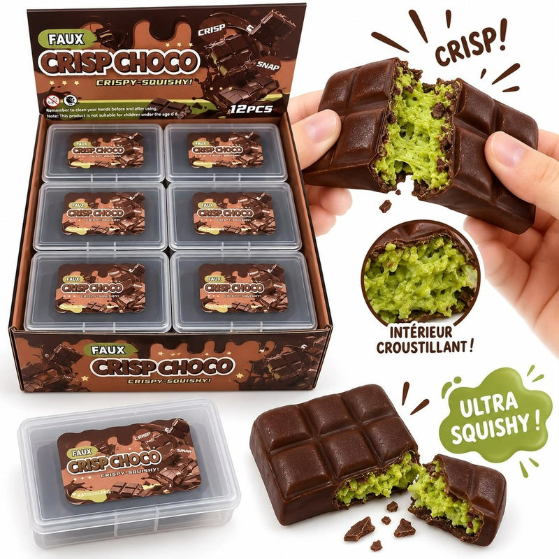 Wax Cracking Dubai Chocolate Squishy, de zachte squishy onder de waslaag