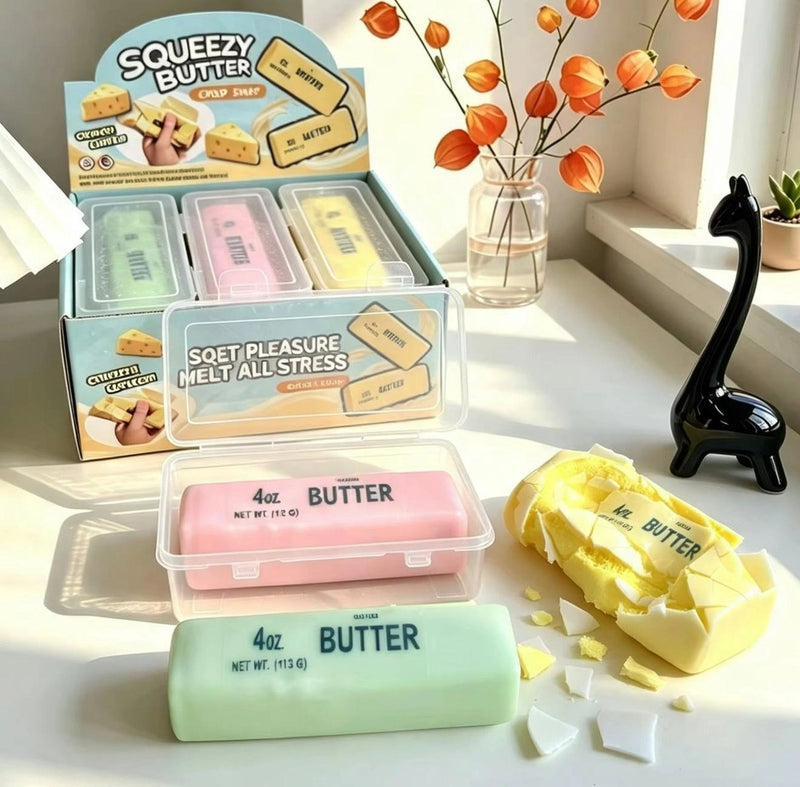 Wax Cracking Mystery Butter Squishy, botervormige squishy uit de wax cracking serie