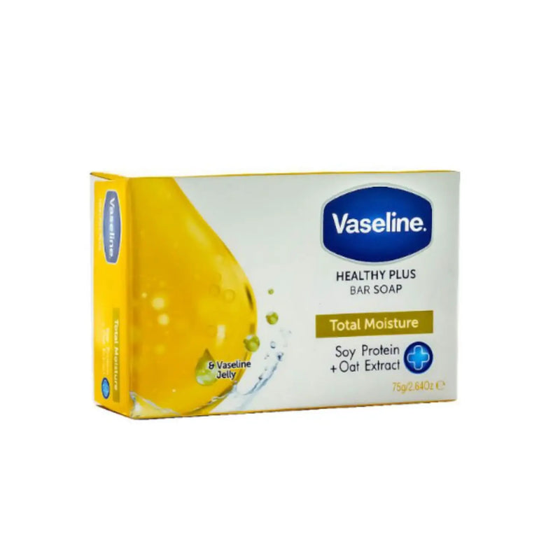 Vaseline Healthy Plus Bar Soap Total Moisture Soy Protein + Oat Extract